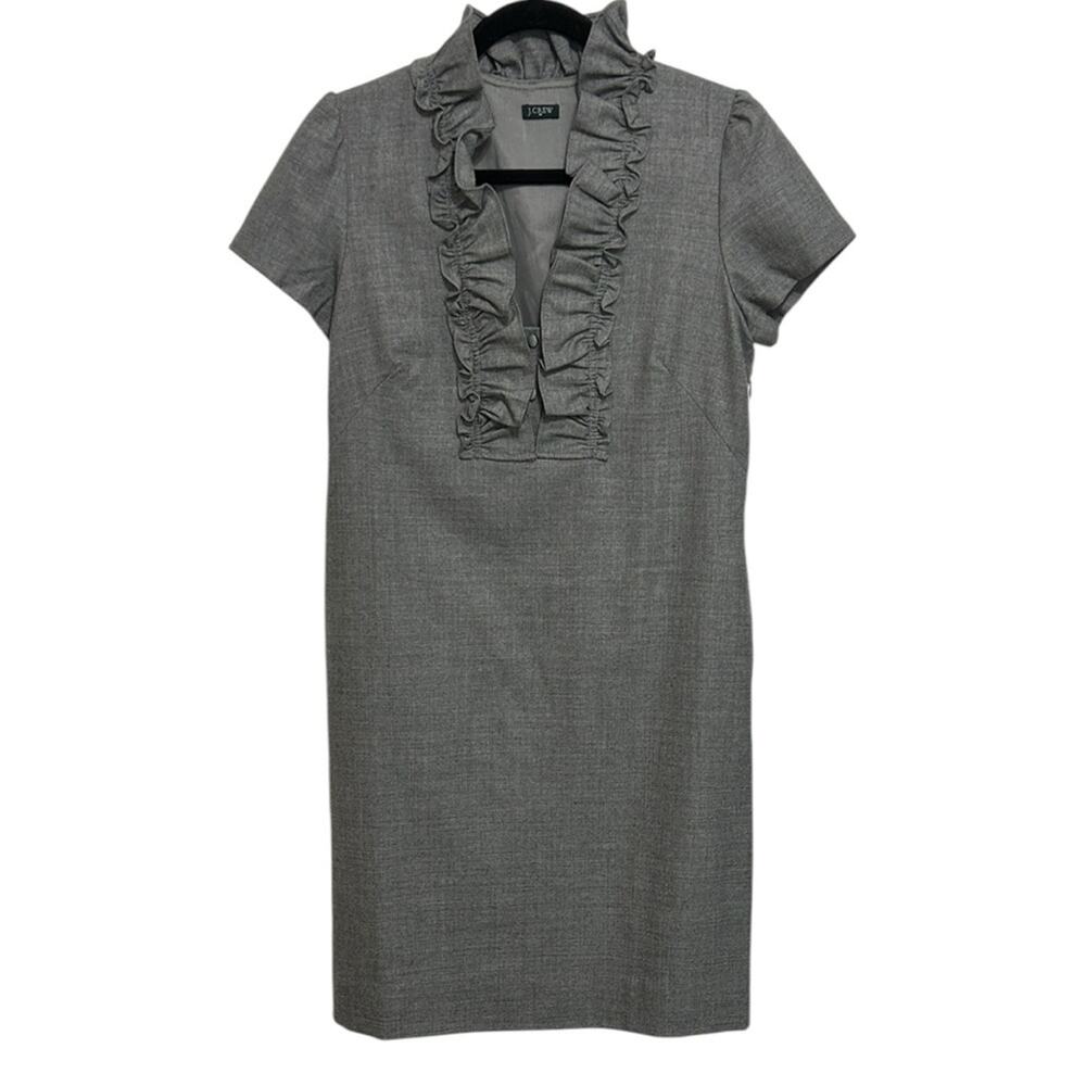 J. Crew Charcoal Ruffled Mini Dress Women's size small